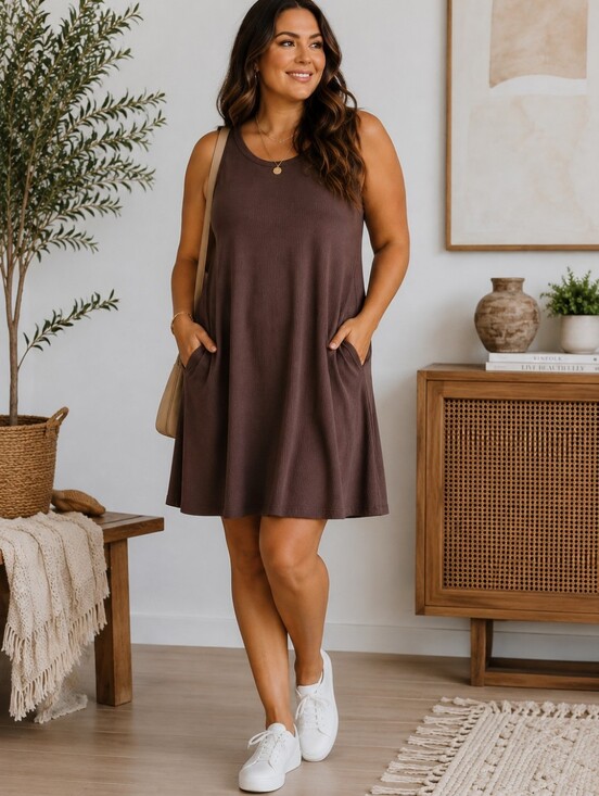 torrid Dresses & Skirts - Torrid Super Soft Dress Brown Size 4 Plus Size Casual Lounge Boho Coastal